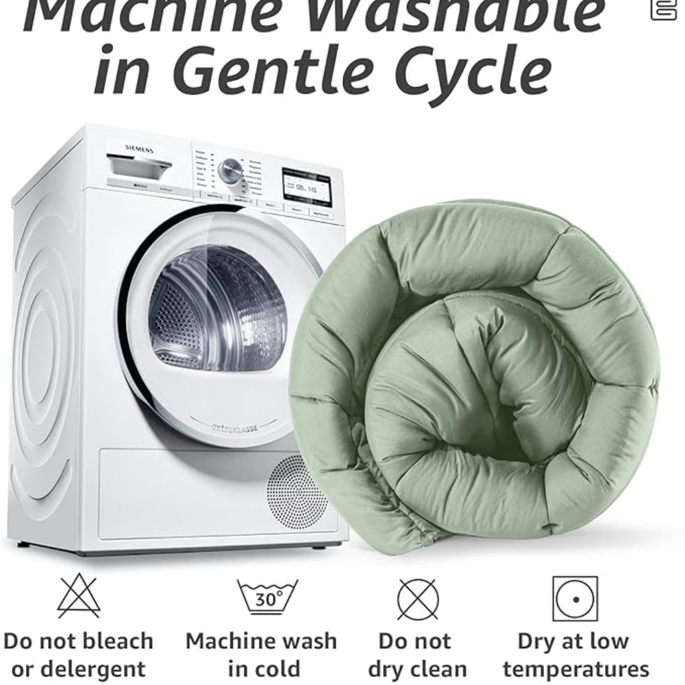 HYLEORY Sage Green All Season Twin Size Bed Comforter - Cooling Down - Picture 8 of 10